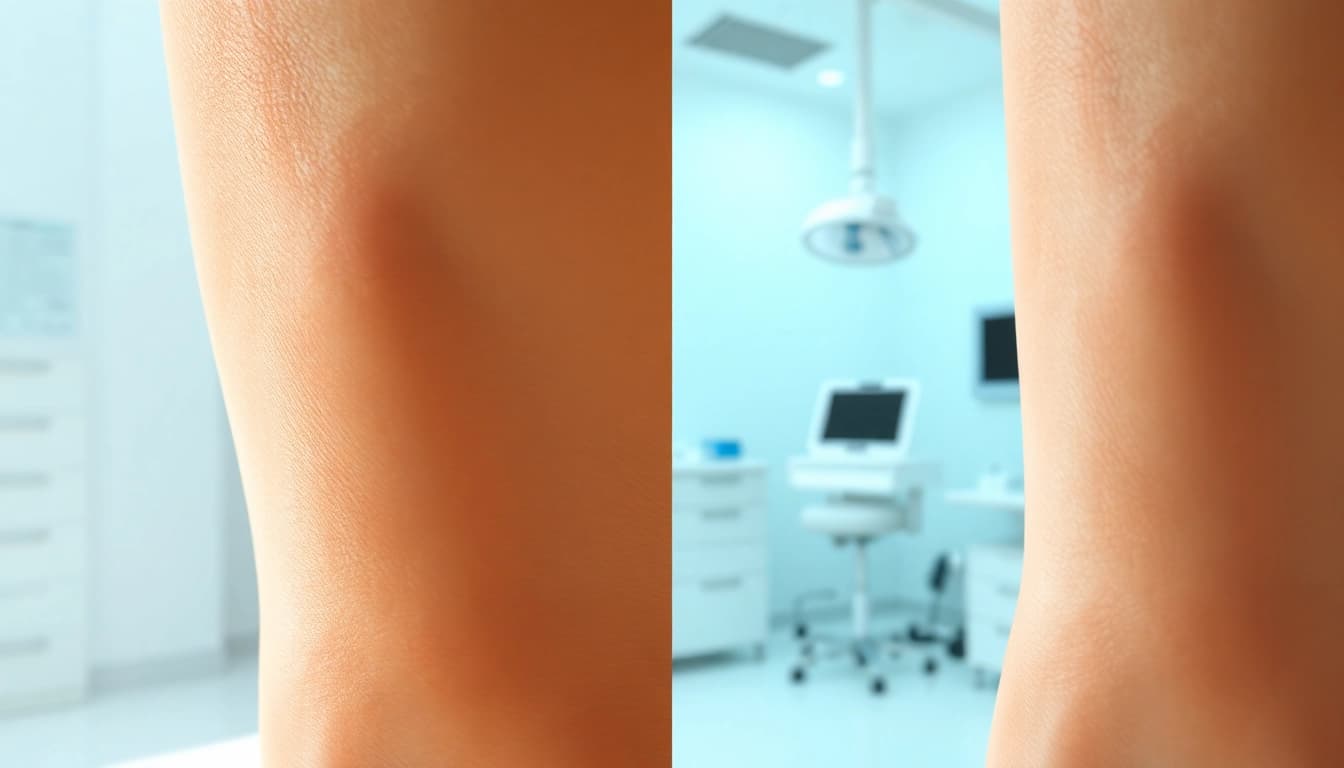Comparative view of bleached anuses before and after treatment illustrating results.