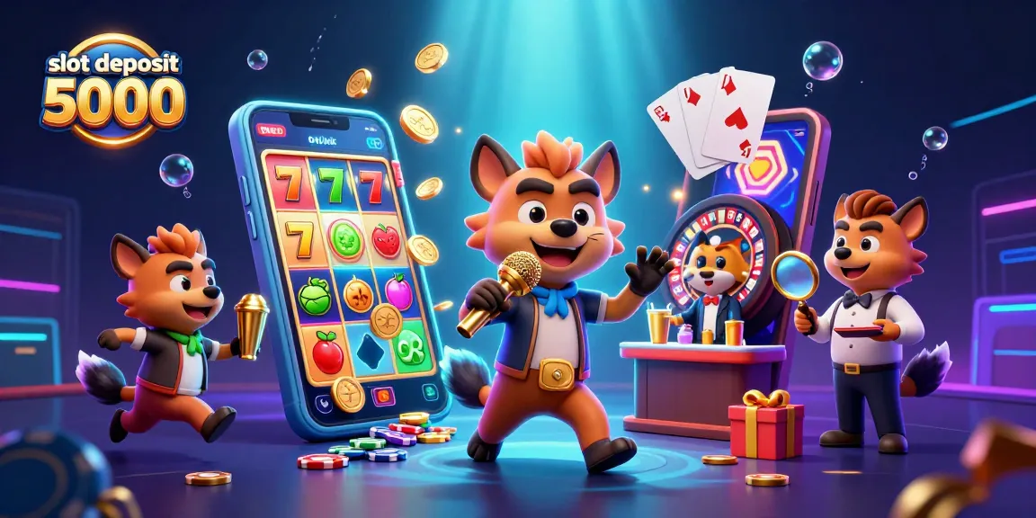 Experience exciting gameplay with slot deposit 5000 in this vibrant casino illustration.