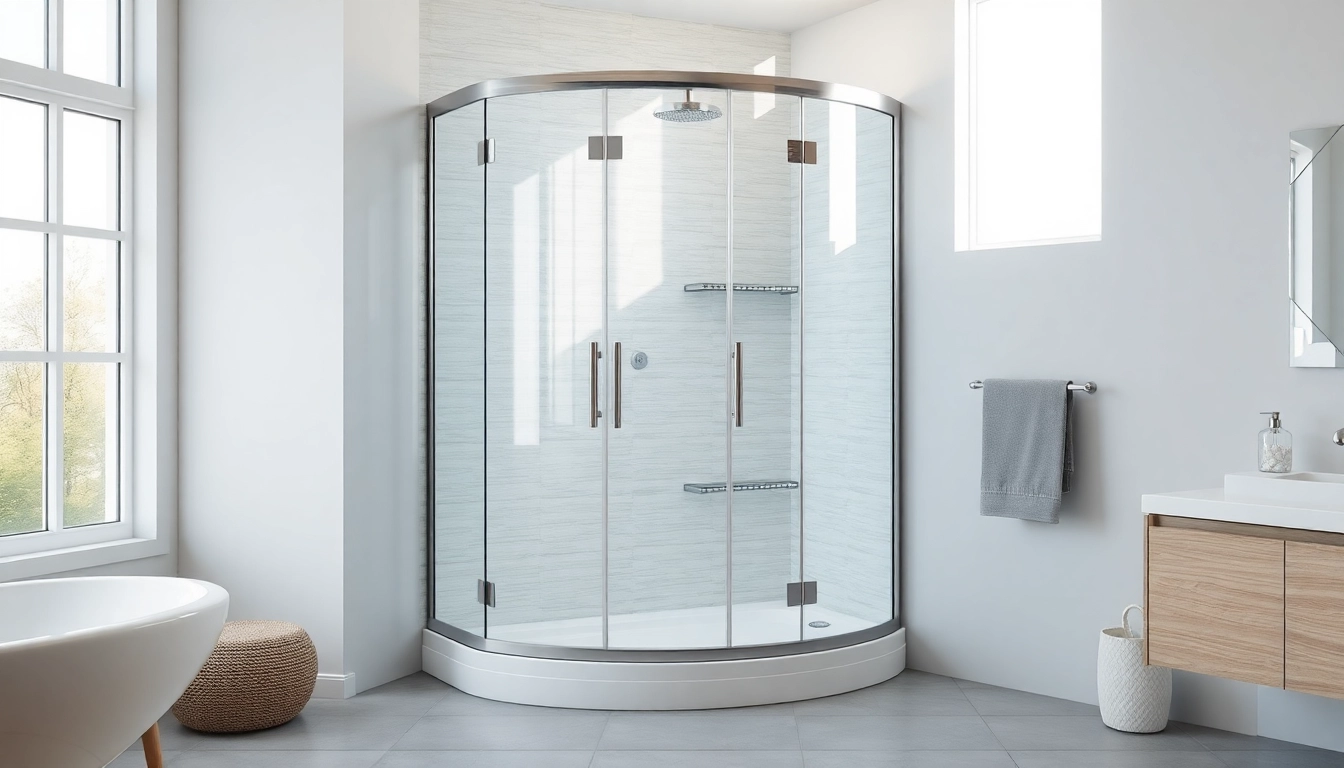 Duschkabine 80x80 in modernem Badezimmer, elegantes Design mit klaren Linien und natürlichen Farben.