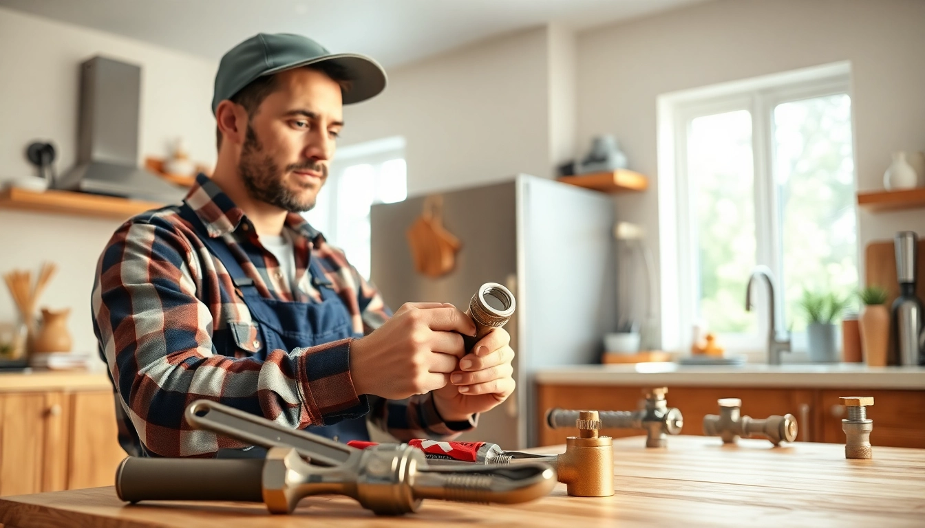 Whole house repiping services St Petersburg FL by skilled plumber in modern kitchen setup.