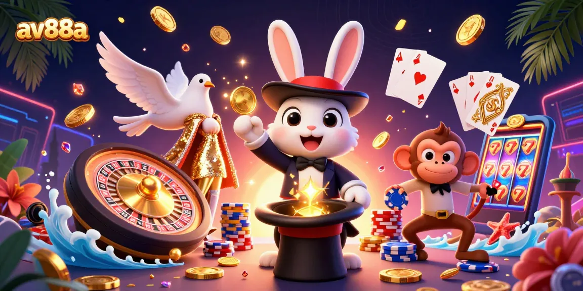 Engage in exciting slots and jackpots at av88a with vibrant casino characters and dynamic action!