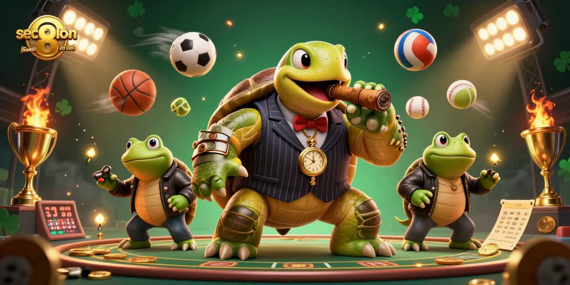 Section 8 houses for rent in a vibrant casino scene with cartoon characters and sports elements