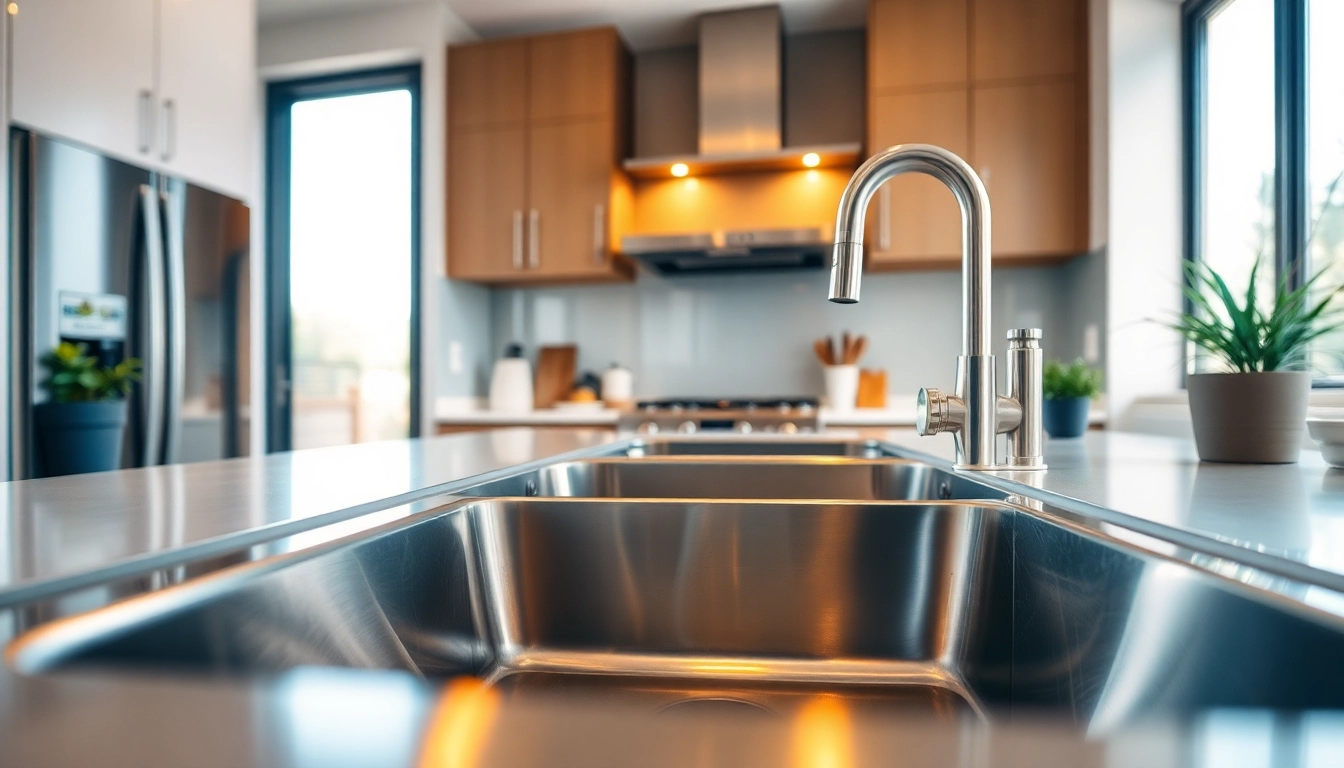 Find a stunning stainless steel kitchen sink near me with sleek design and modern features.