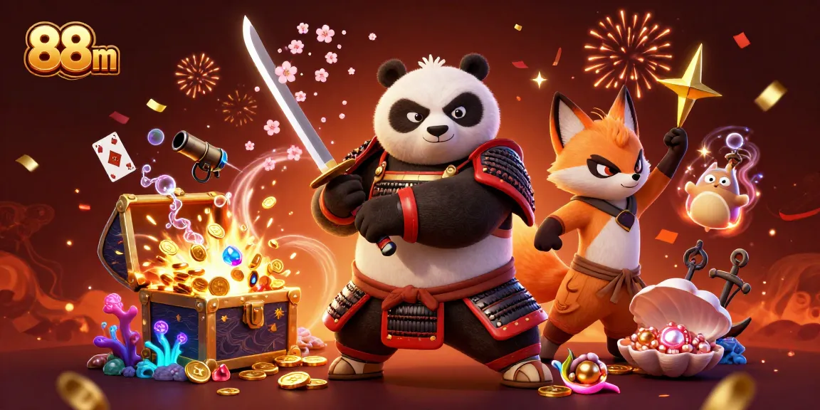 Experience the thrill of 88 m with a vibrant 3D casino illustration showcasing action and excitement.