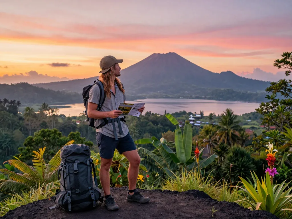Book Bali tour packages with breathtaking views of Kintamani volcano and Lake Batur.