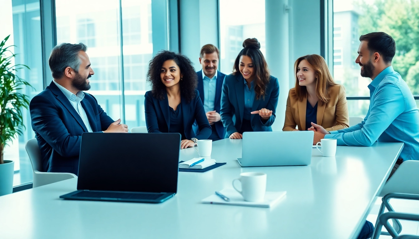 Engaging Strategy Capture Management session depicting professionals in a modern office environment.