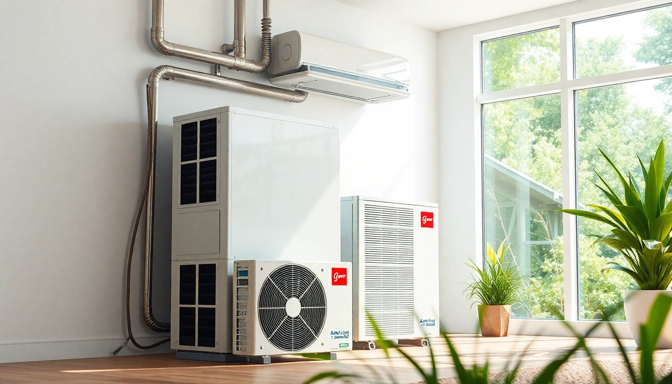 Installing energy-efficient american standard heat pumps in a bright home environment.