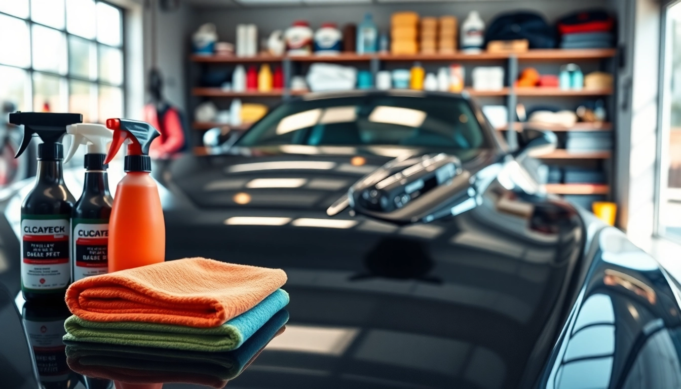 Expert auto detailing Cleveland TN with a polished car and meticulous tools in focus.