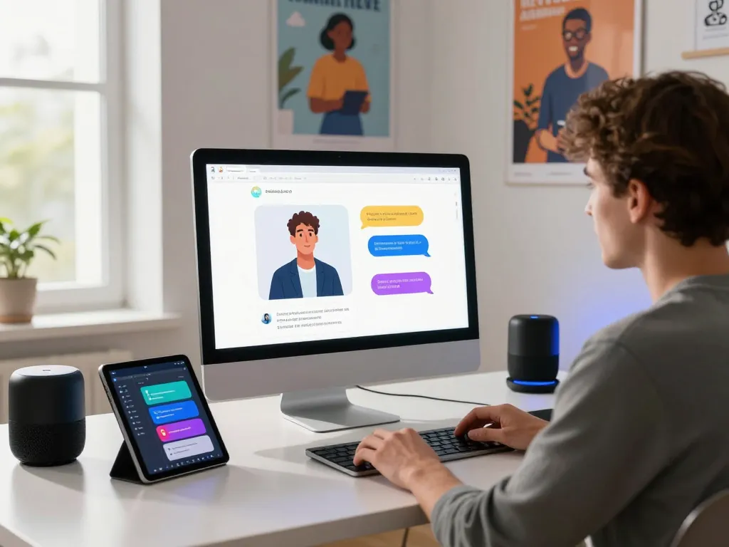 Engaging with spicychat AI chatbot in a modern digital workspace, showcasing interactive dialogue.