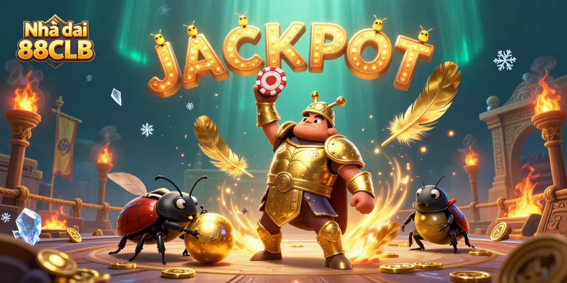 Experience the vibrant action at Nhà cái 88CLB with triumphant characters and casino elements bursting with excitement.