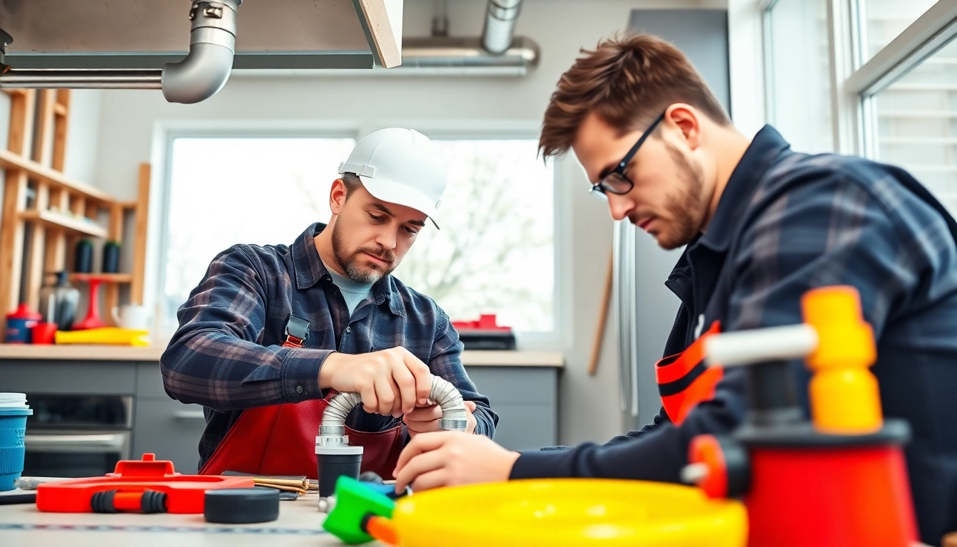 Dedicated plumbers north vancouver inspecting plumbing in a contemporary kitchen.
