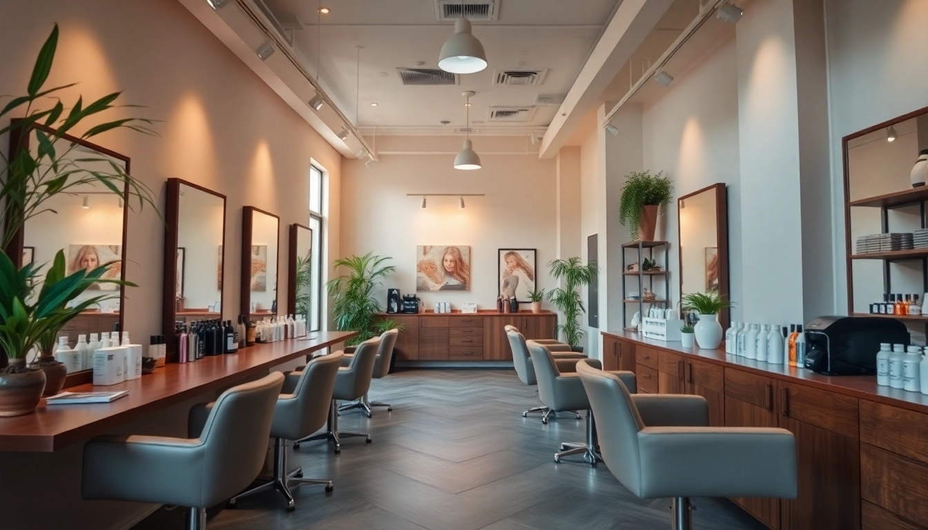 Explore the chic and welcoming environment of the best hair salons near me, featuring stylish decor and a professional atmosphere.