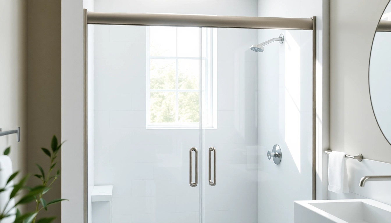 Stylish sliding shower doors enhancing a modern bathroom's decor.