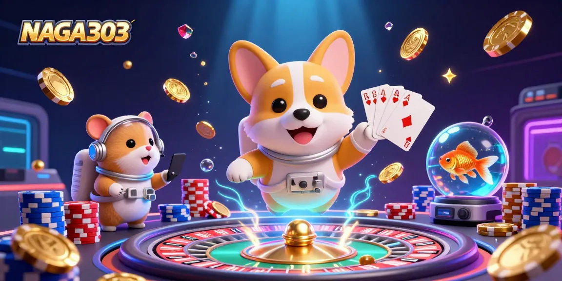 NAGA303 engages players with colorful casino action in an immersive space station setting.