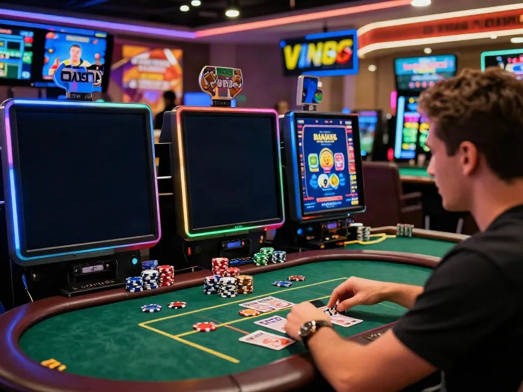 Exciting VIN88 online casino experience featuring a player enjoying diverse betting games and appealing interfaces.