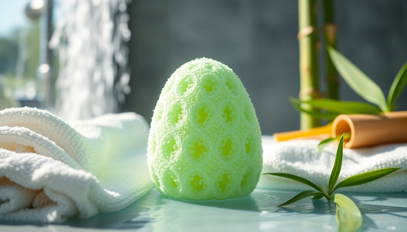 Using the best silicone loofah in a refreshing bathroom setting for skincare.