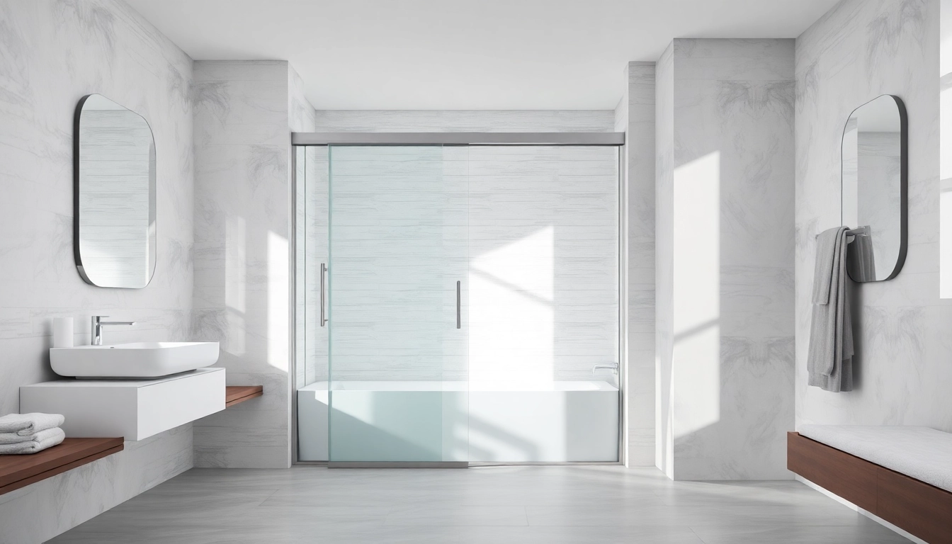 Stylish shower sliding doors enhancing a contemporary bathroom design.