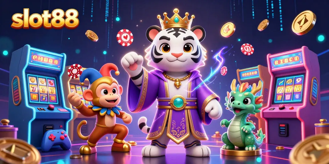 Experience slot88 excitement with vibrant casino elements in a thrilling 3D digital scene.