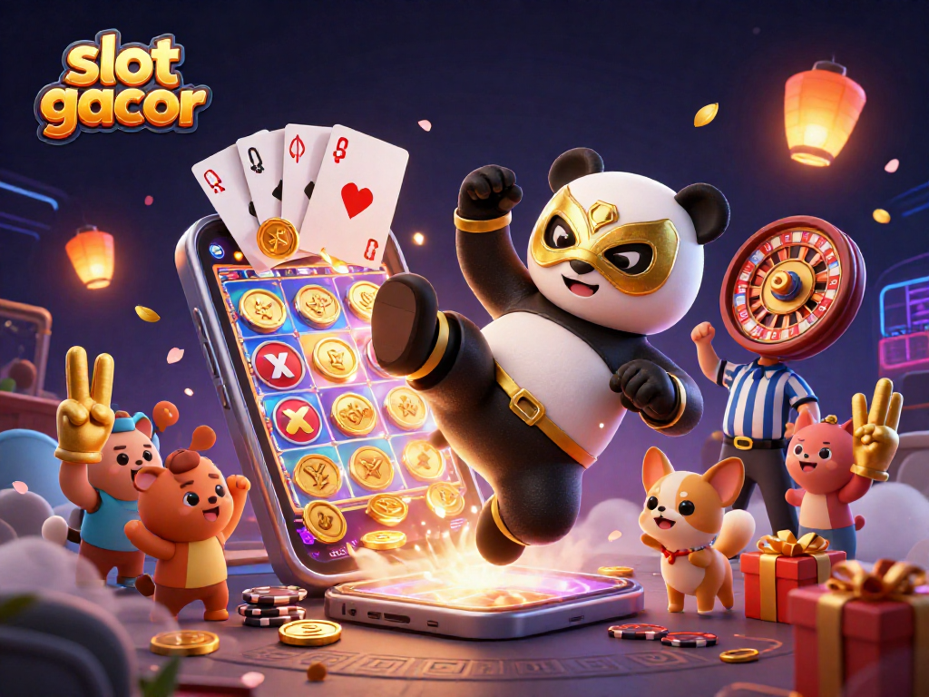 Engage in exciting gameplay with slot gacor featuring vibrant 3D cartoon characters and casino elements.