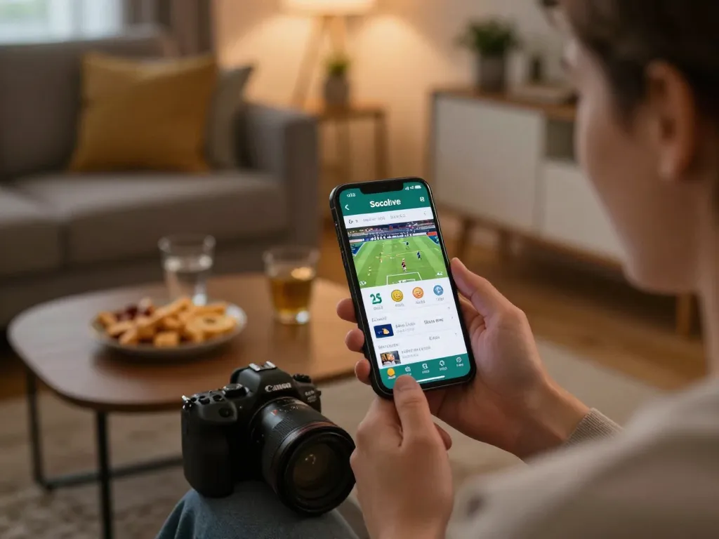 Socolive app features engaging live sportsbook betting options in a cozy home setting