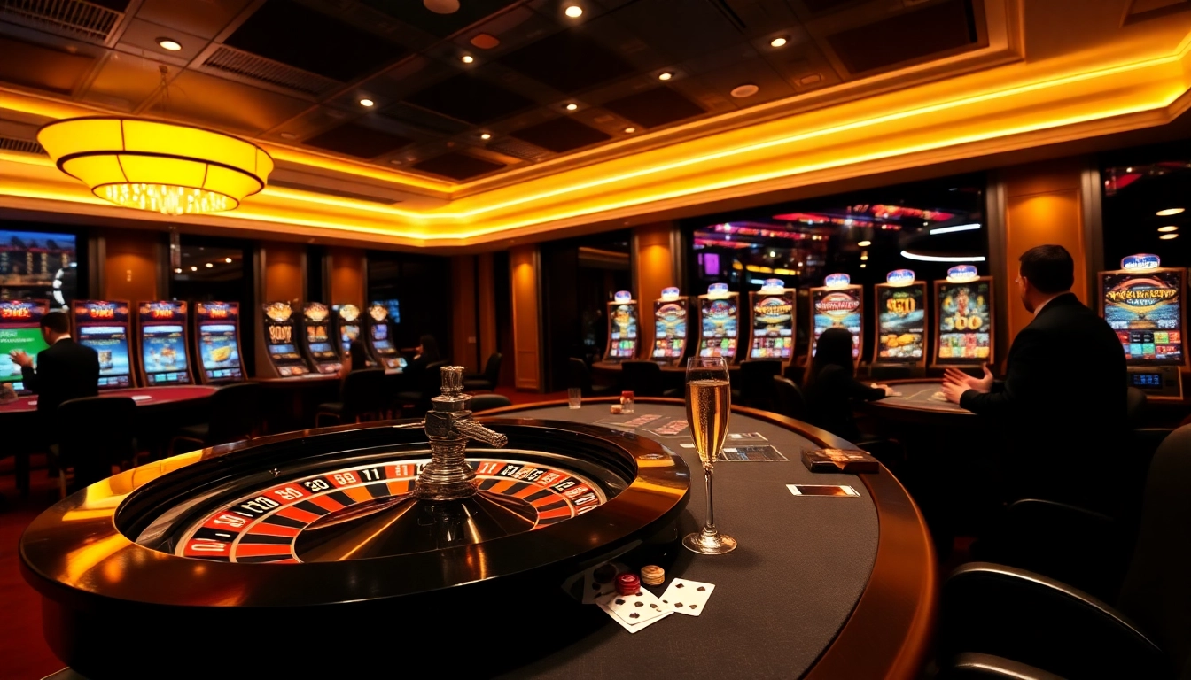 Players enjoying the xx88 game in a luxurious casino environment with vibrant roulette wheels and poker tables.