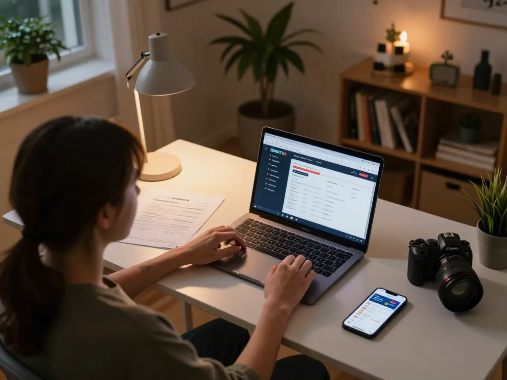 Antarmuka taruhan online SBOBET88 ditampilkan di layar laptop selama sesi santai di rumah