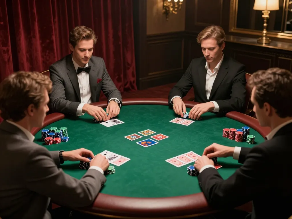 Players enjoying an engaging poker game at XOCDIA88, showcasing high-stakes excitement and strategic gameplay.