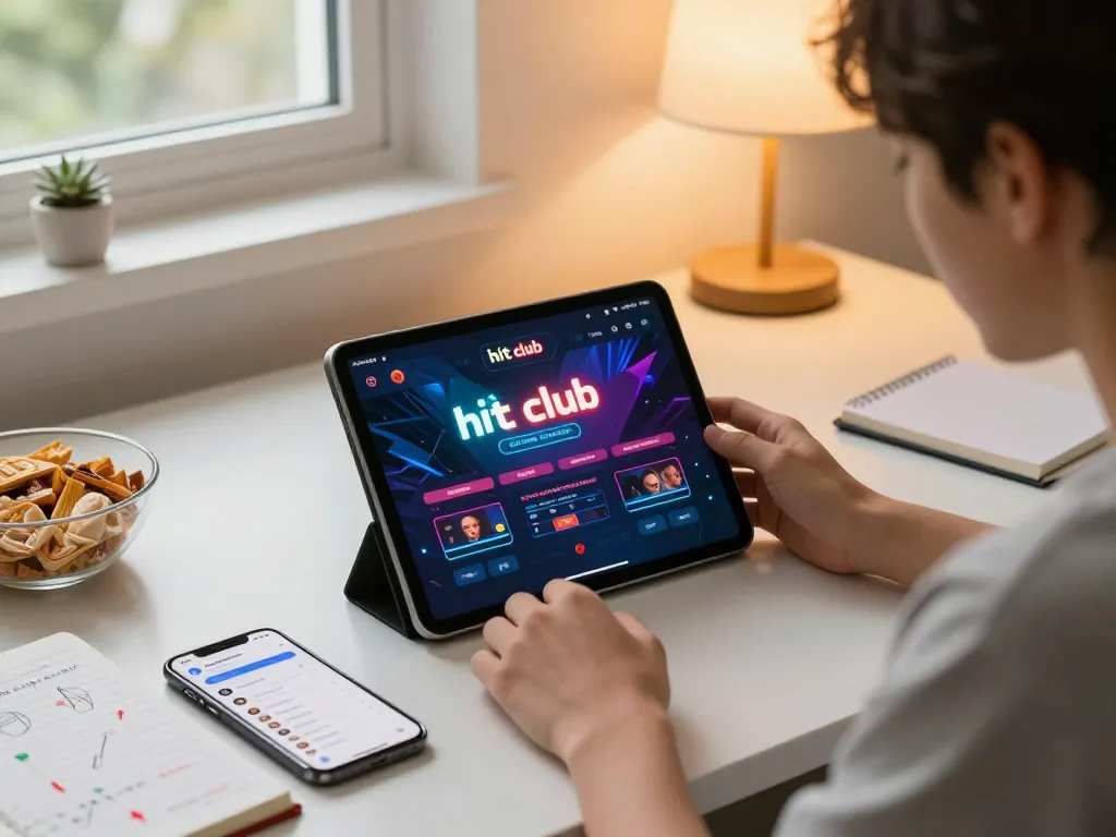 Engage with tải hitclub app on tablet for strategic gameplay while enjoying a cozy home setting
