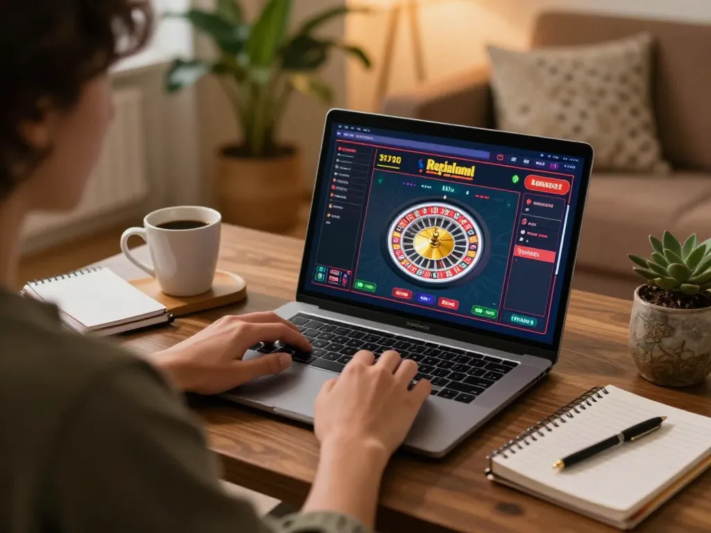 cm88a player strategizing while engaging with live casino games on a cozy laptop setup