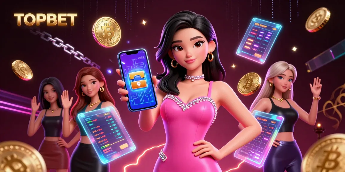 Experience TOPBET gaming with a glamorous live dealer and vibrant crypto elements.