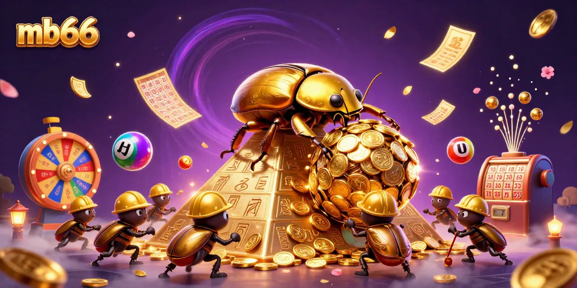 Engage with mb66 in a vibrant casino scene featuring golden coins and lottery excitement.