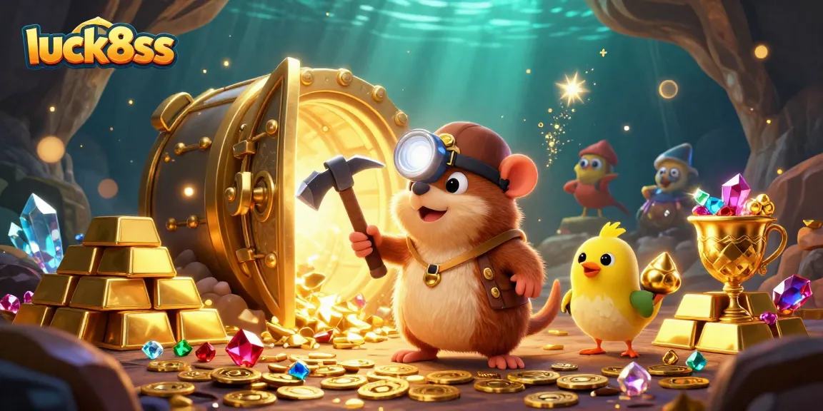 Embark on an adventure with luck8ss as the treasure hunter mole uncovers dazzling underground riches.