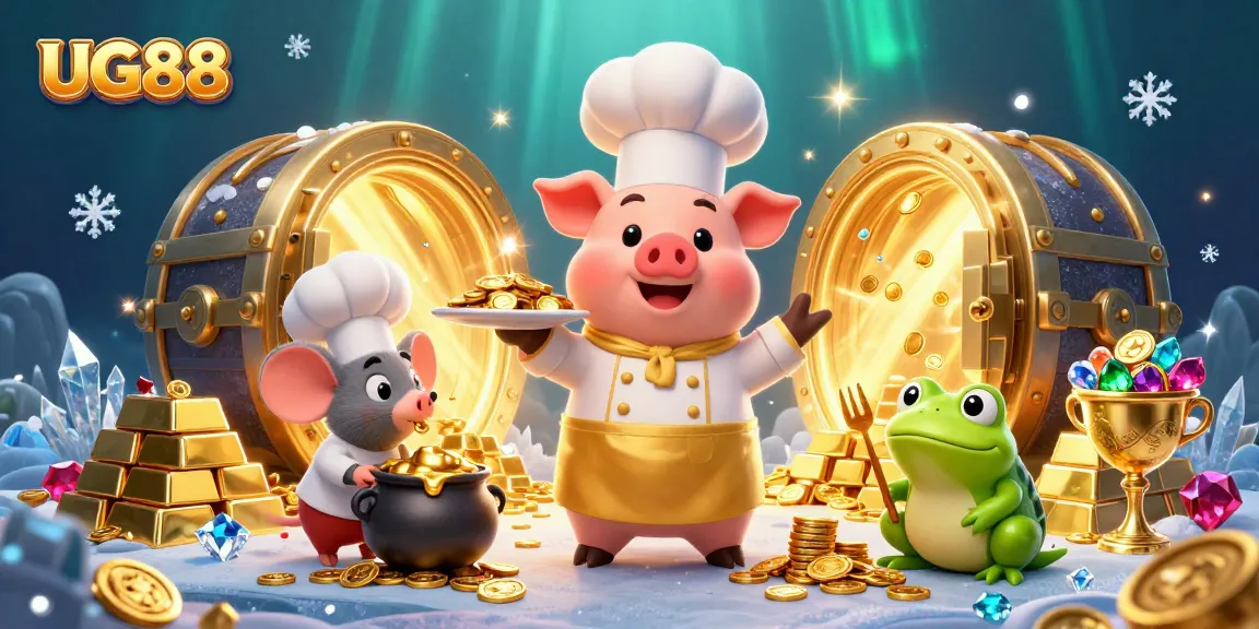 Experience the thrill of winning with UG88 in a vibrant underwater casino scene filled with gold and jewels.