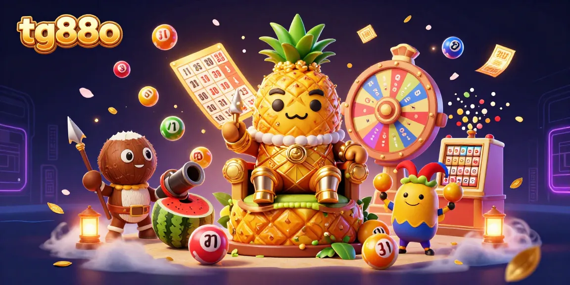Engage with tg88o's vibrant online casino experience with a colorful lottery scene.