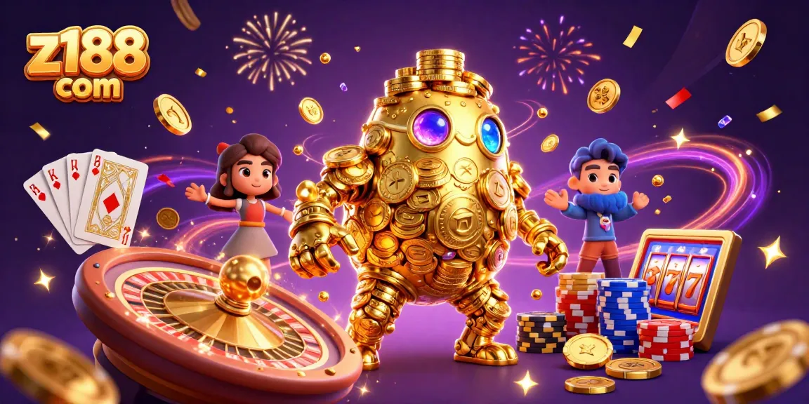Win big with Z188 com's dynamic casino gaming experience featuring golden golem and adventure elements.