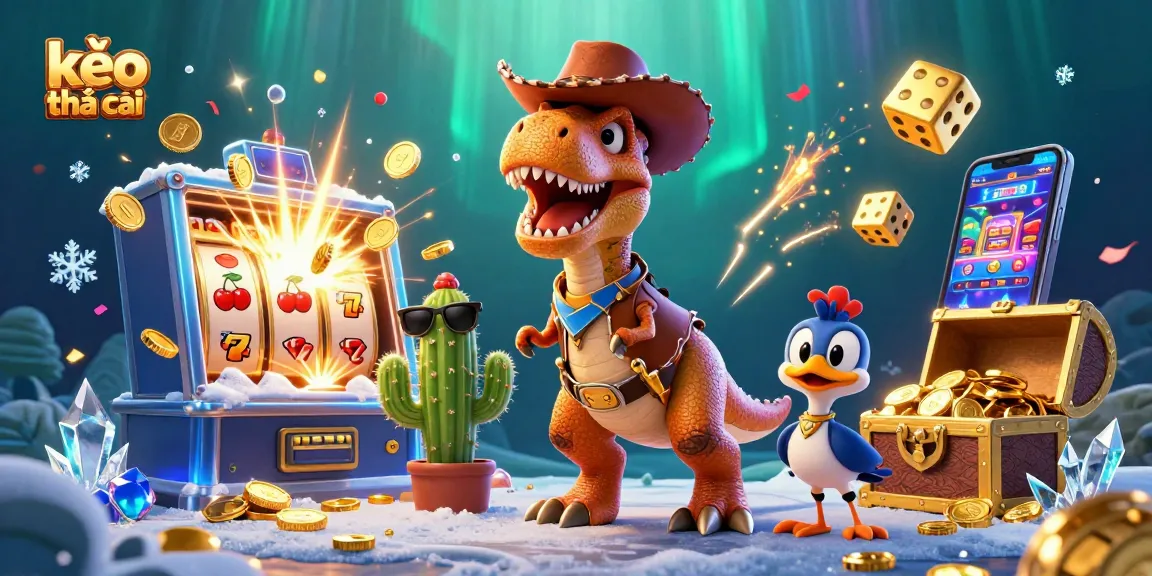 Engaging scene with kèo nhà cái characters, showcasing vibrant casino elements bursting with excitement.